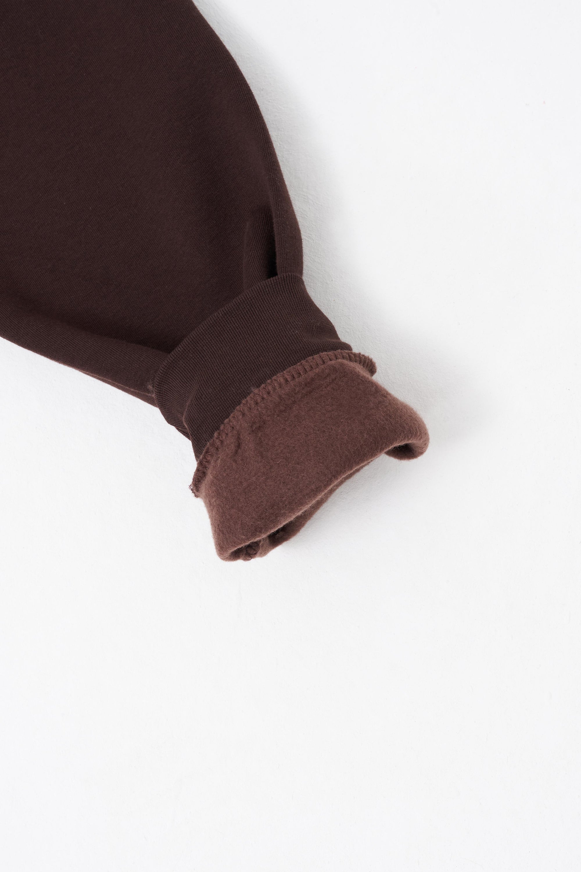 Erkek Basic Bisiklet Yaka Oversize Sweatshirt Koyu Kahverengi