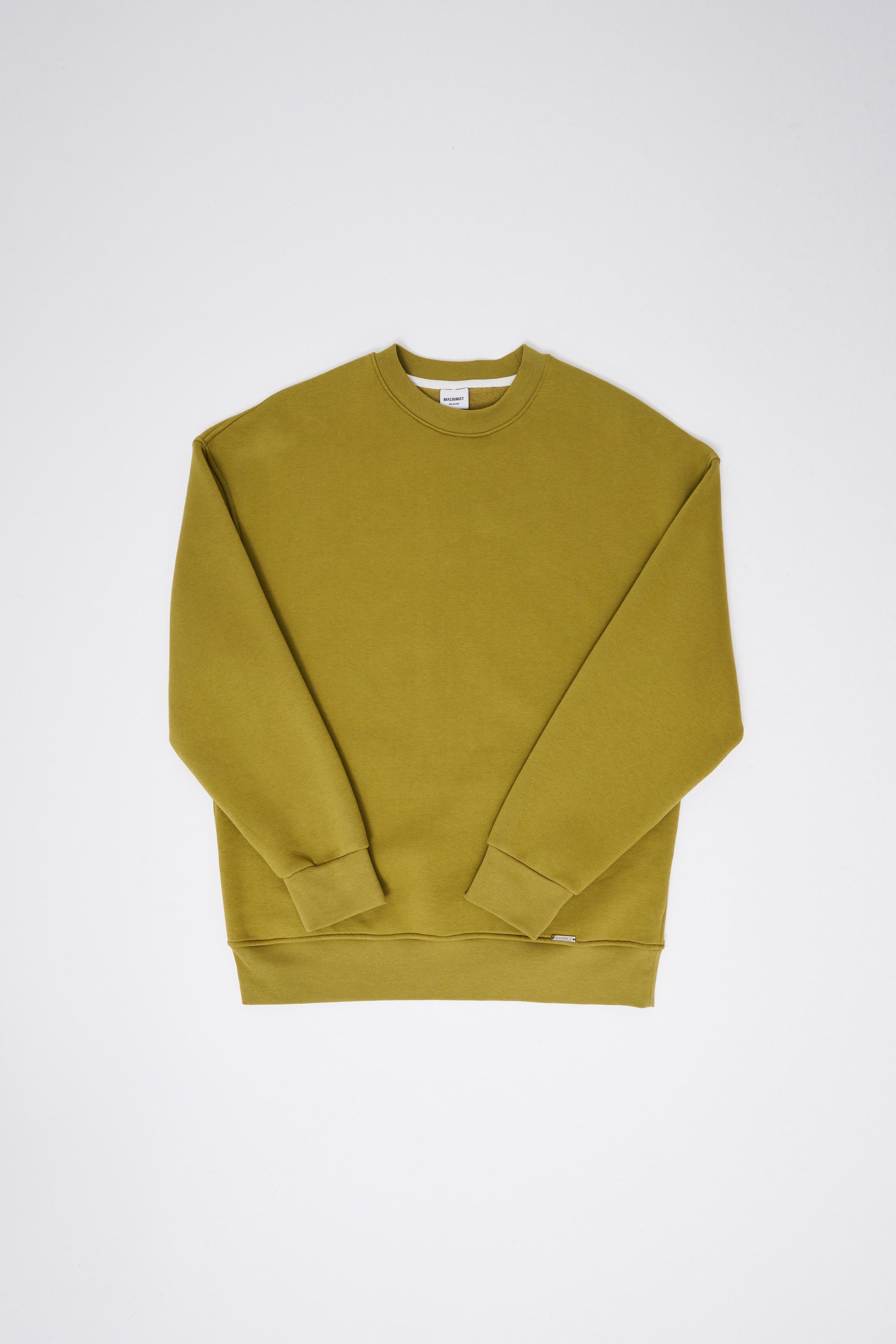 Erkek Basic Bisiklet Yaka Oversize Sweatshirt Yeşil