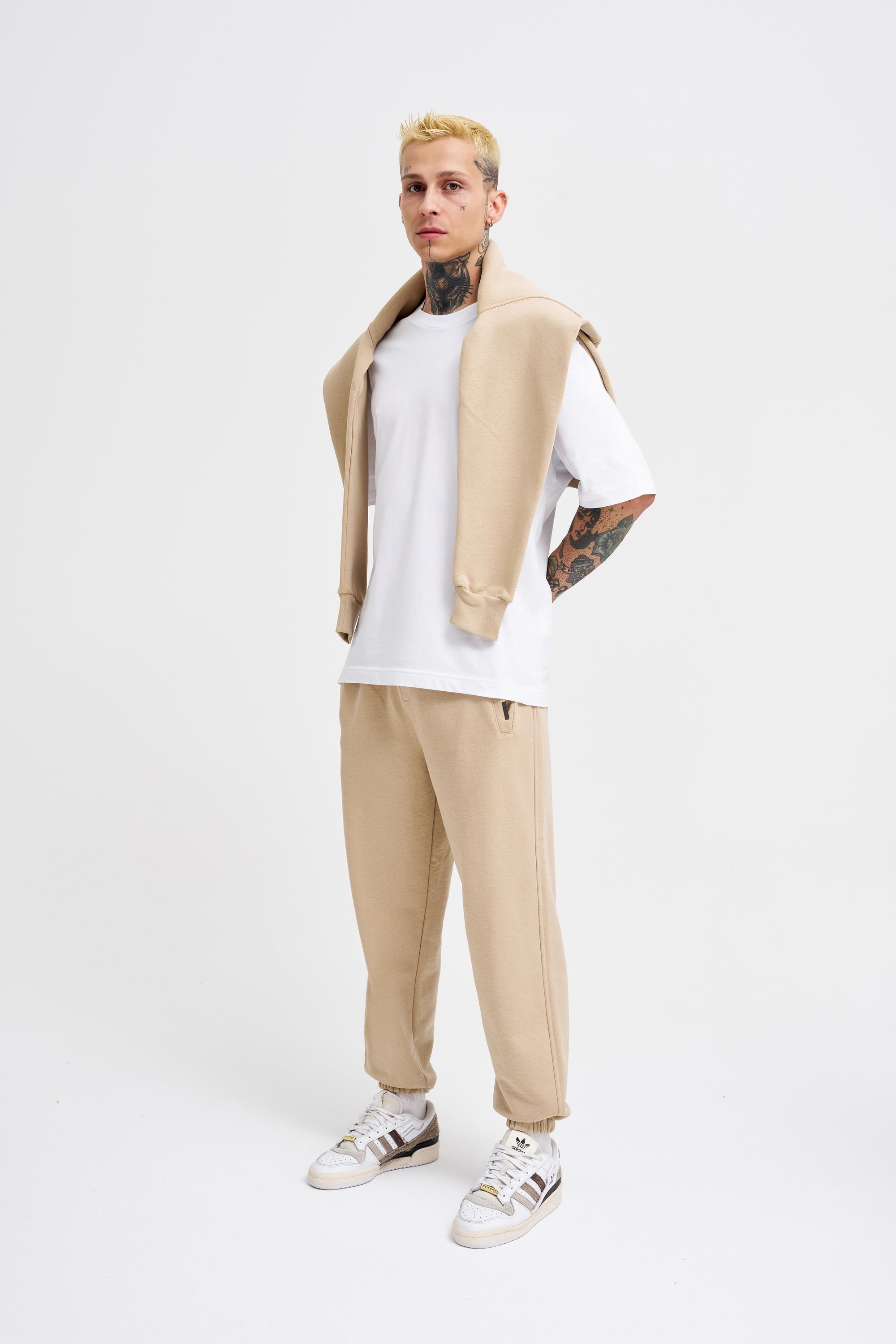 Erkek Basic Relaxed Jogger Eşofman Altı Bej
