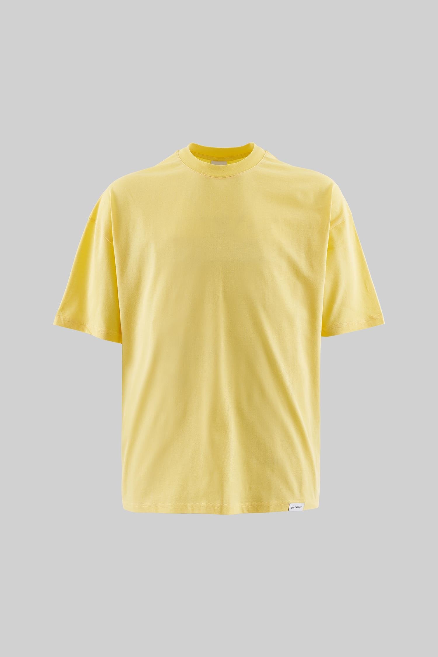 Erkek Basic Super Pamuklu Oversize Tişört Açık Sarı