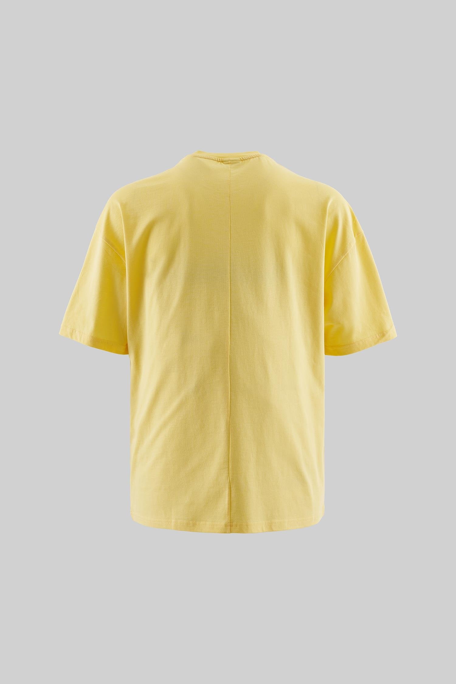 Erkek Basic Super Pamuklu Oversize Tişört Açık Sarı
