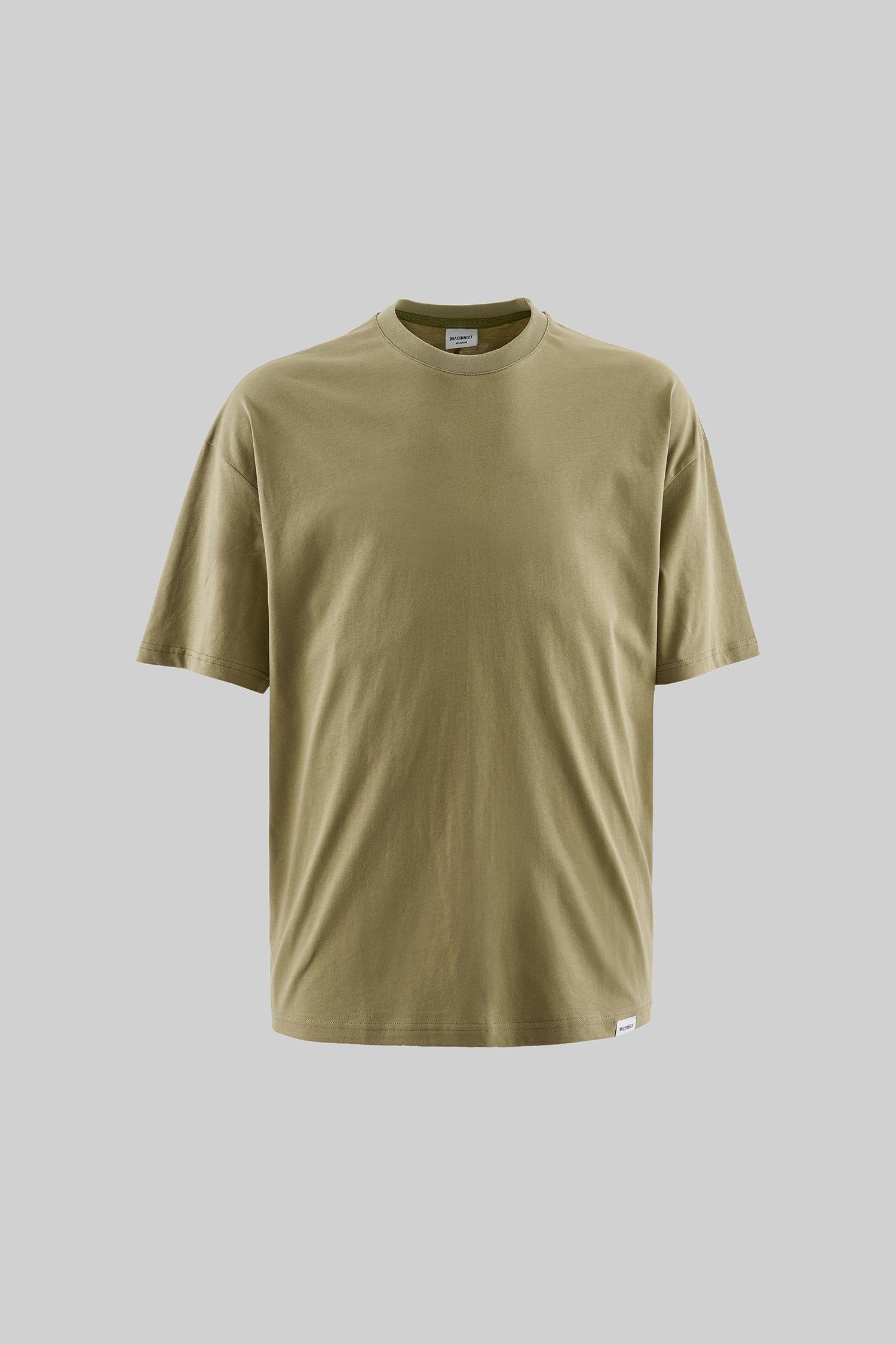 Erkek Basic Super Pamuklu Oversize Tişört Küf Yeşili