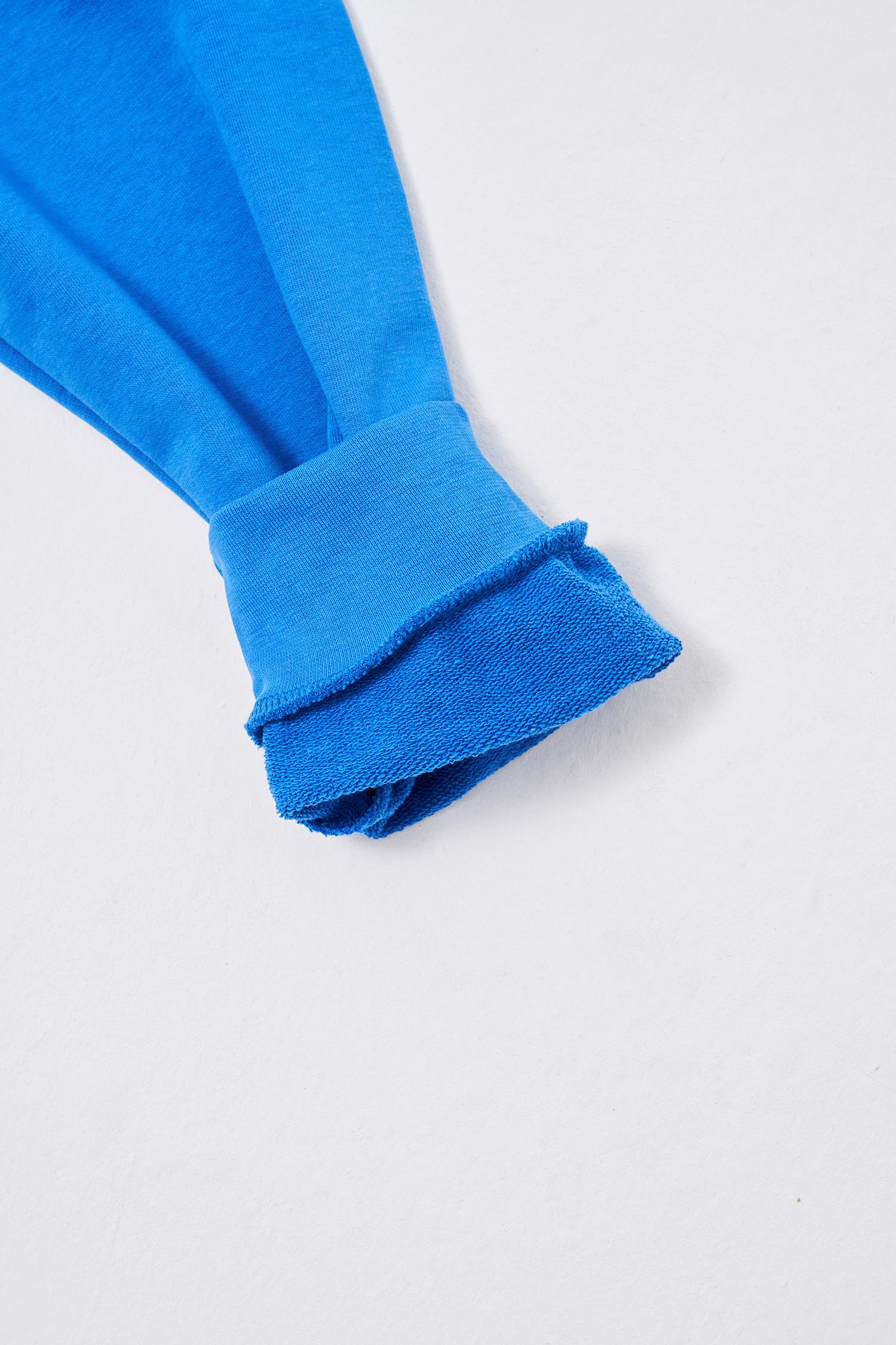 Erkek Kapüşonlu Oversize Sweatshirt Saks Mavi