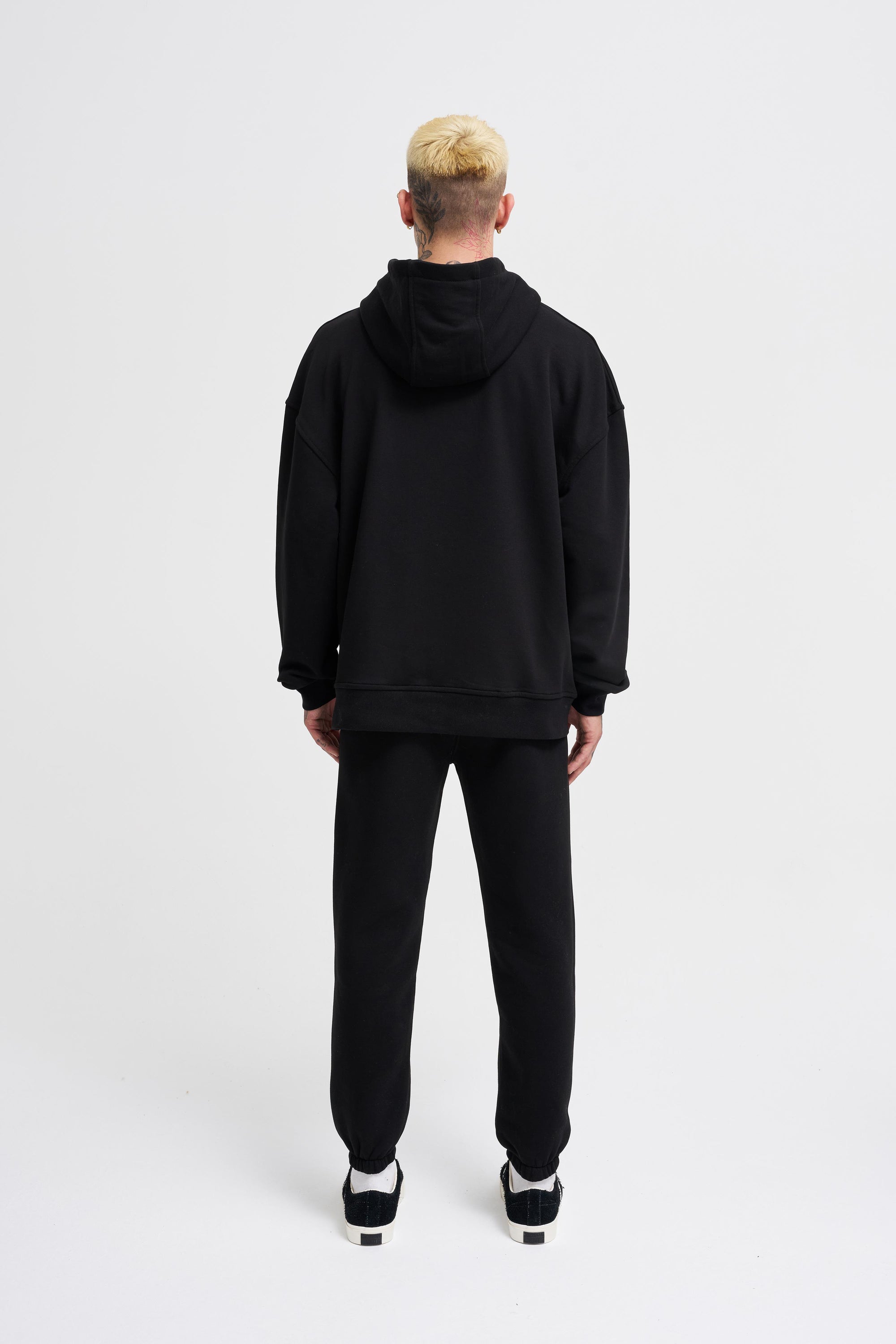 Erkek Kapüşonlu Oversize Sweatshirt Siyah