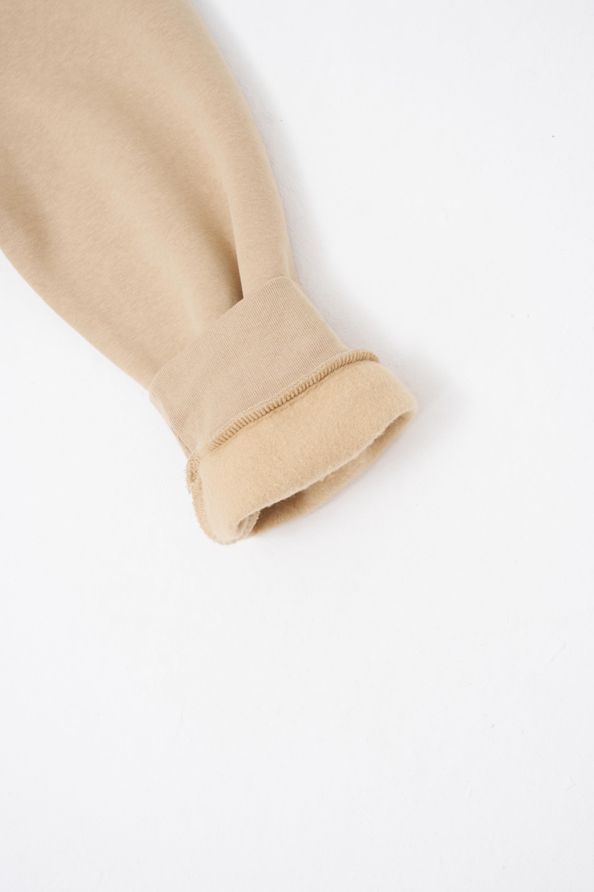 Erkek Oversize Basic Kapüşonlu Sweatshirt Bej