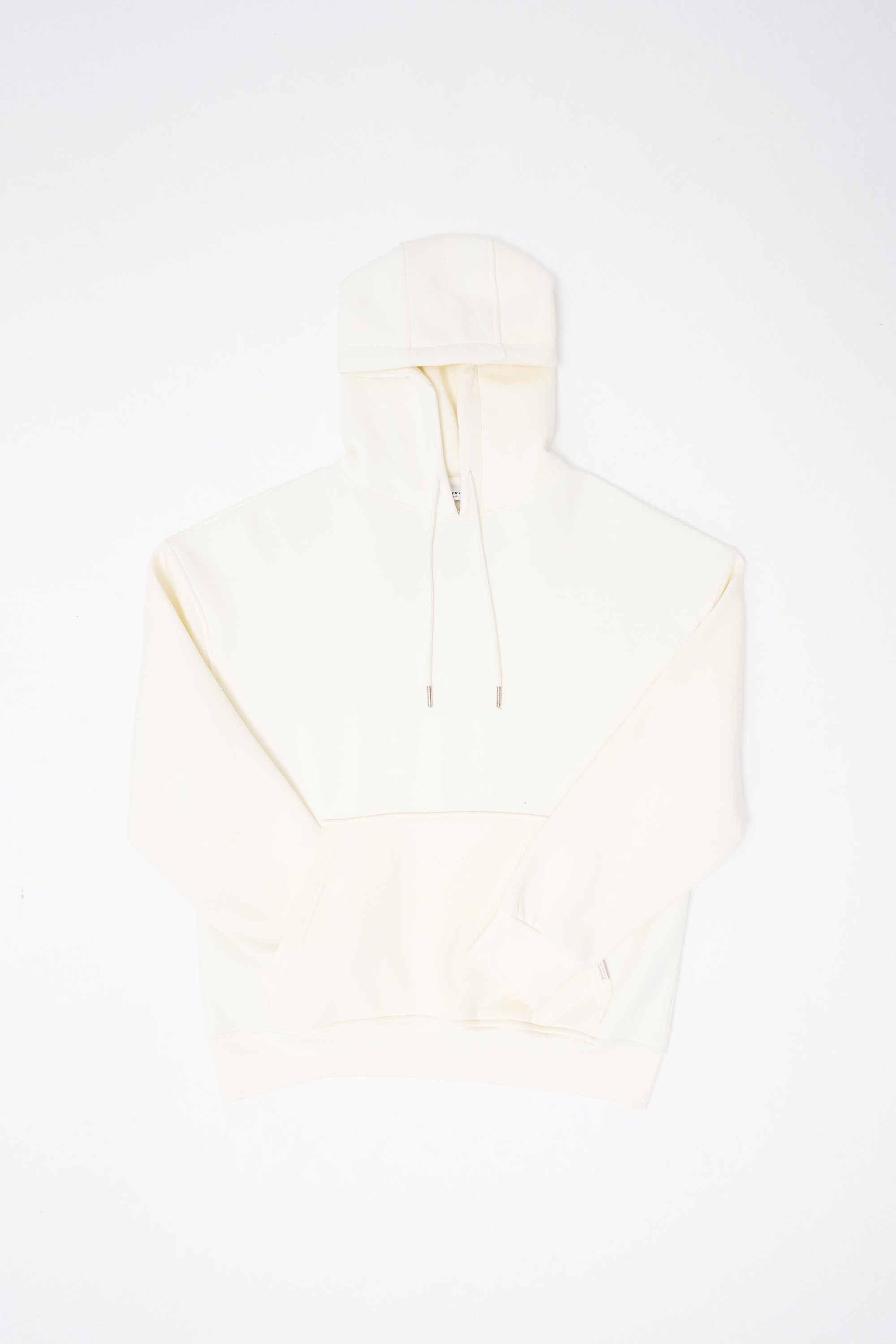 Erkek Oversize Basic Kapüşonlu Sweatshirt Ekru