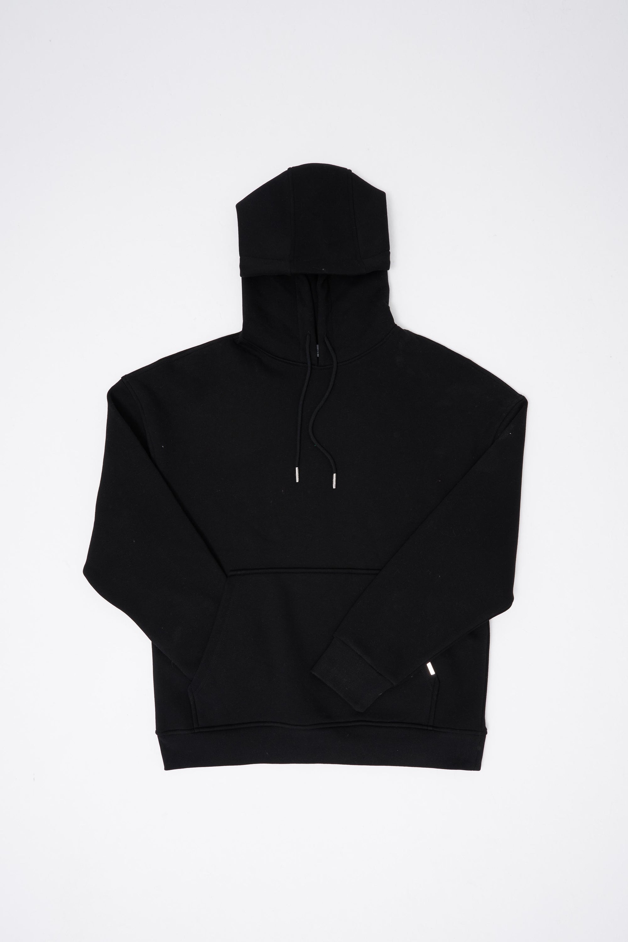 Erkek Oversize Basic Kapüşonlu Sweatshirt Siyah