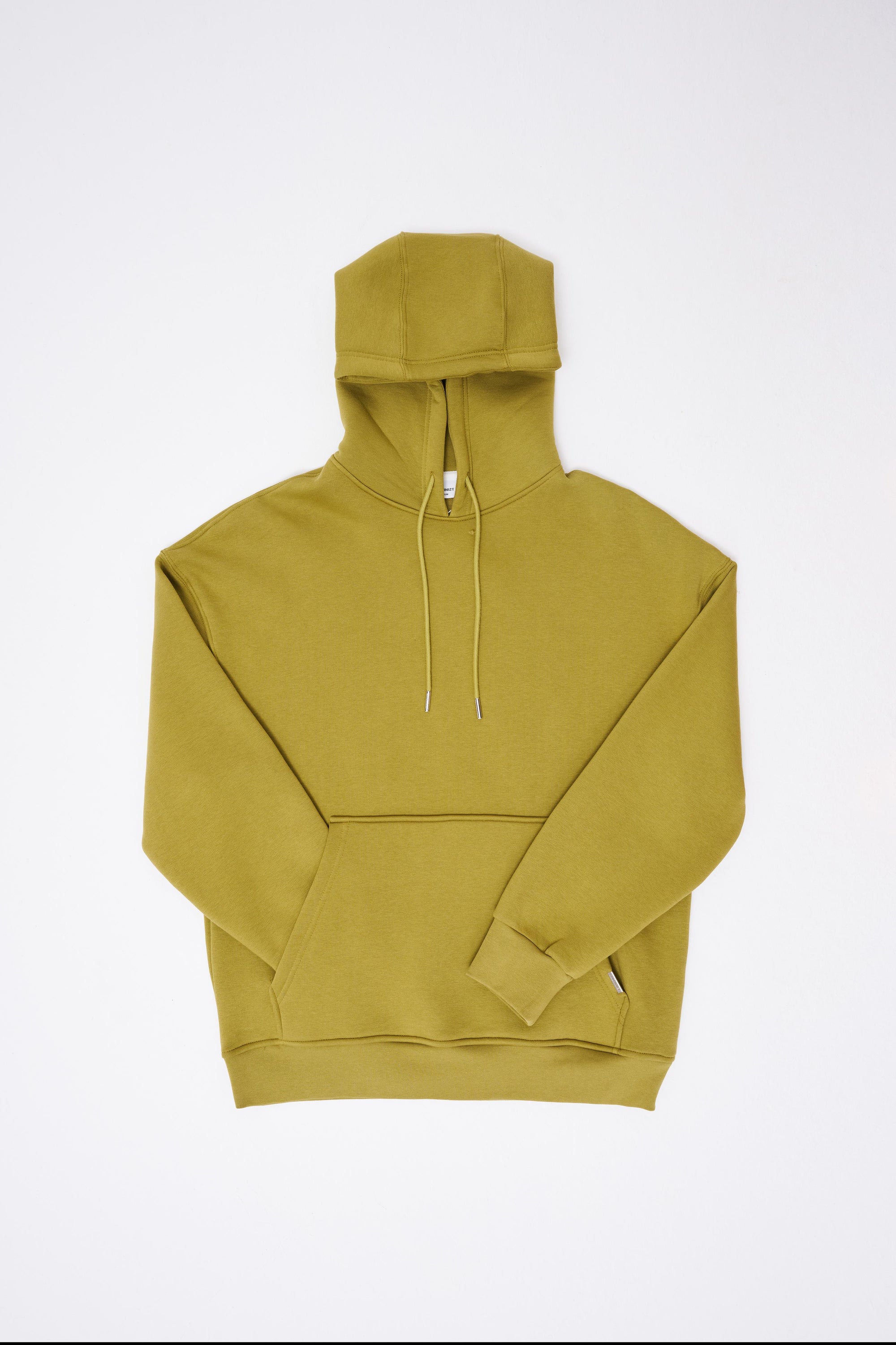 Erkek Oversize Basic Kapüşonlu Sweatshirt Yeşil