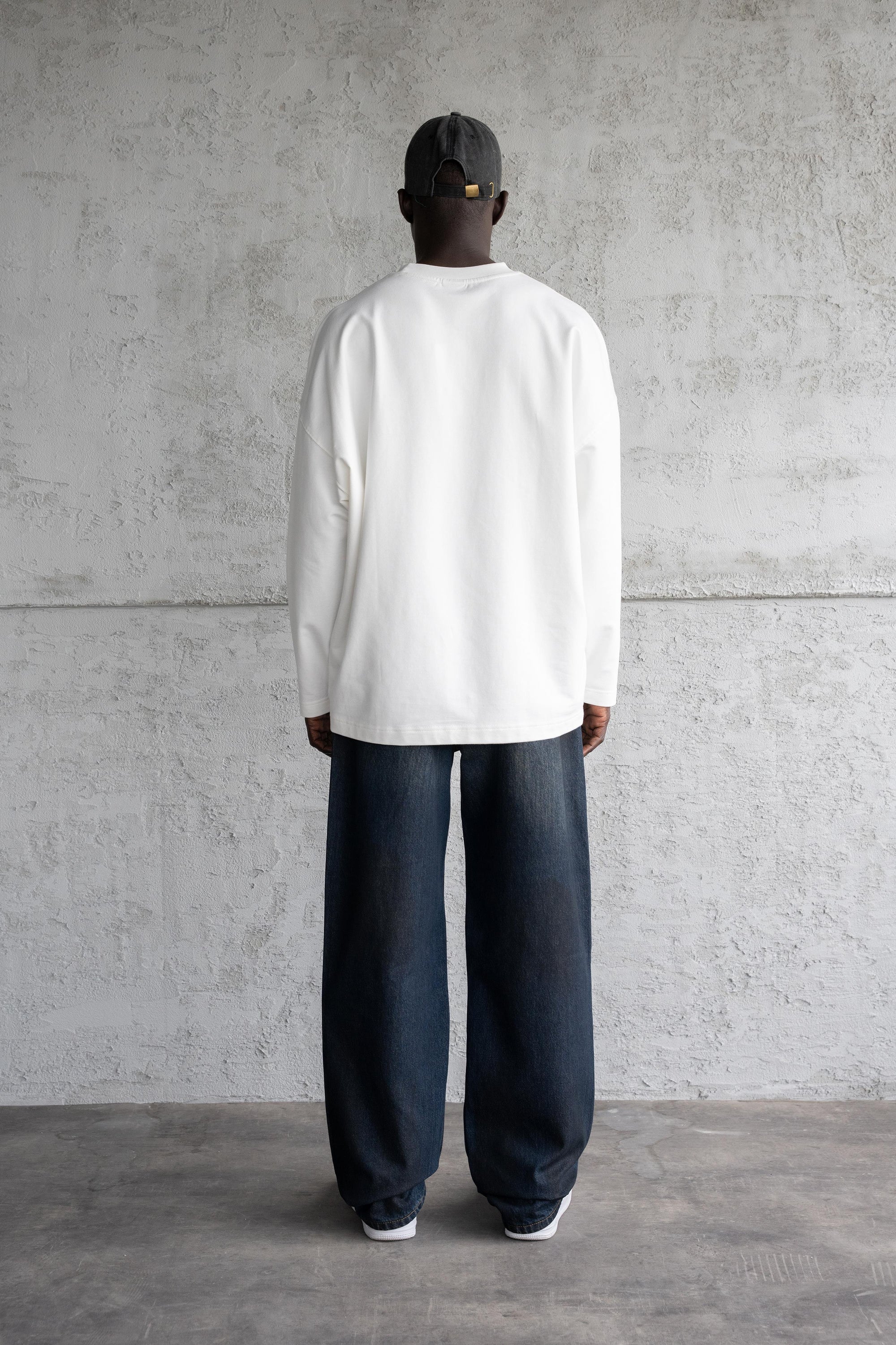 Erkek Pigment Kaplama Efektli Baggy Jean Pantolon Koyu Mavi