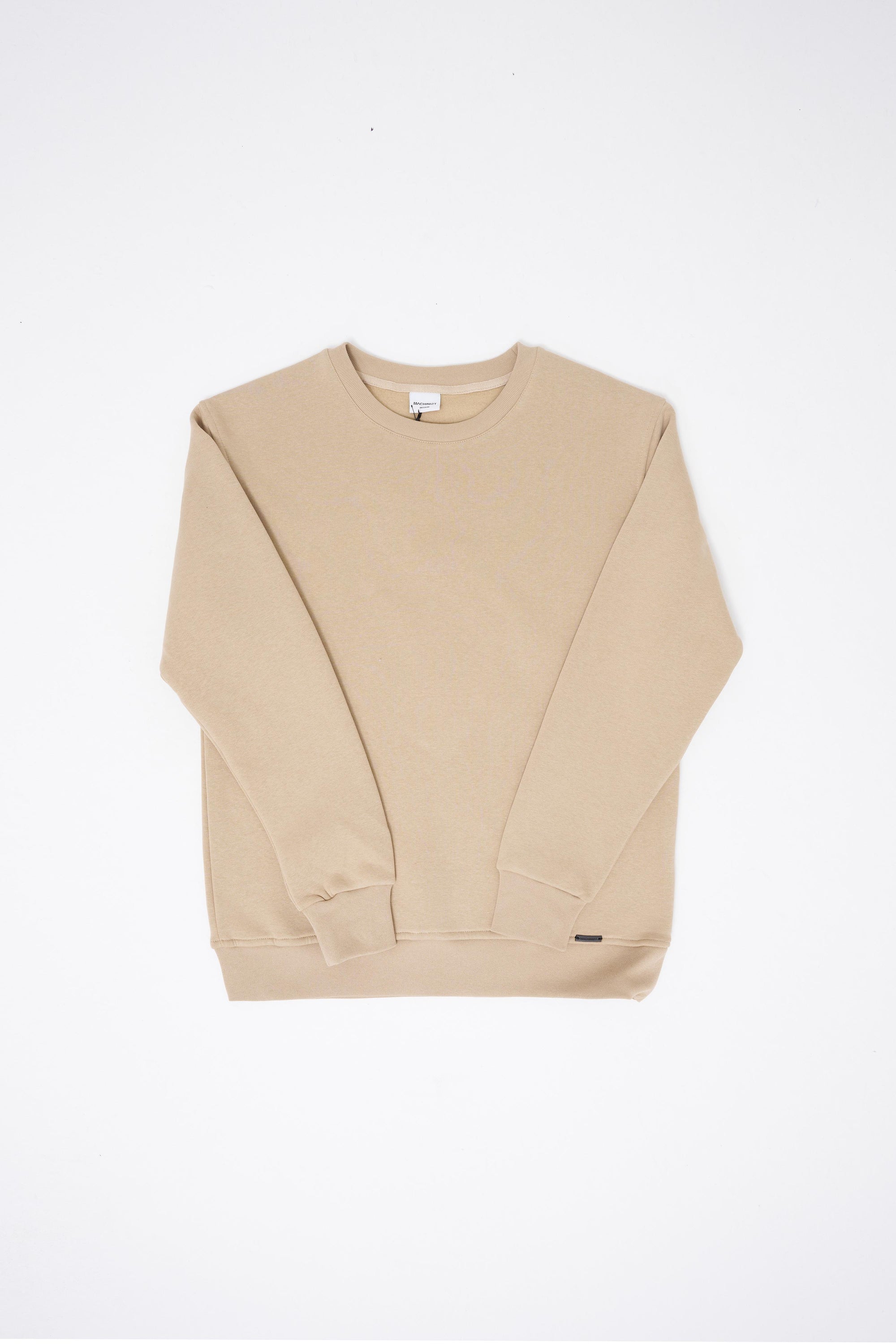 Erkek Regular Bisiklet Yaka Basic Sweatshirt Bej