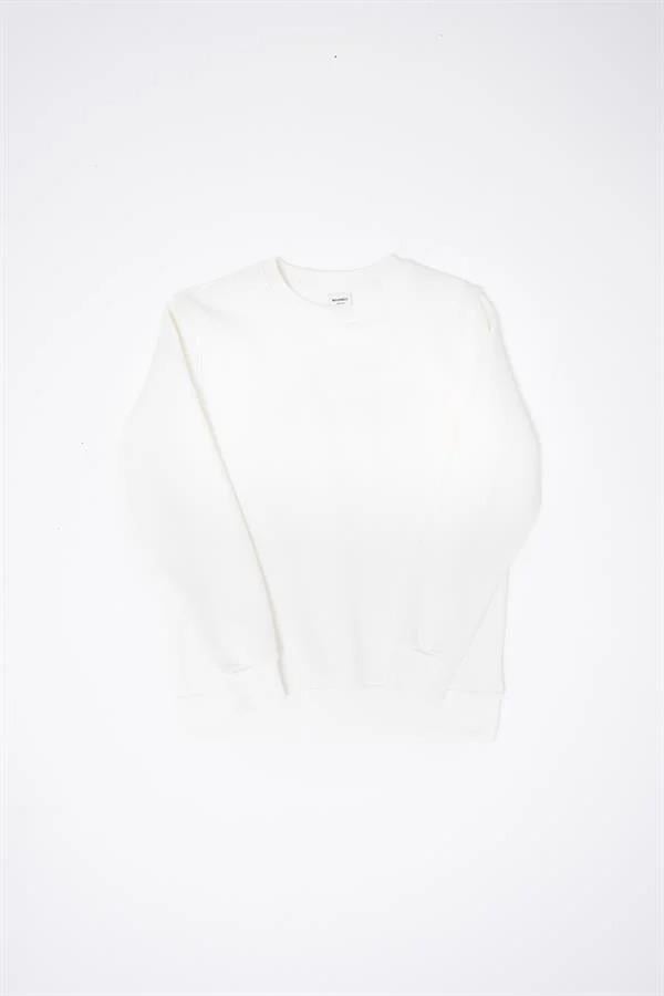 Erkek Regular Bisiklet Yaka Basic Sweatshirt Ekru