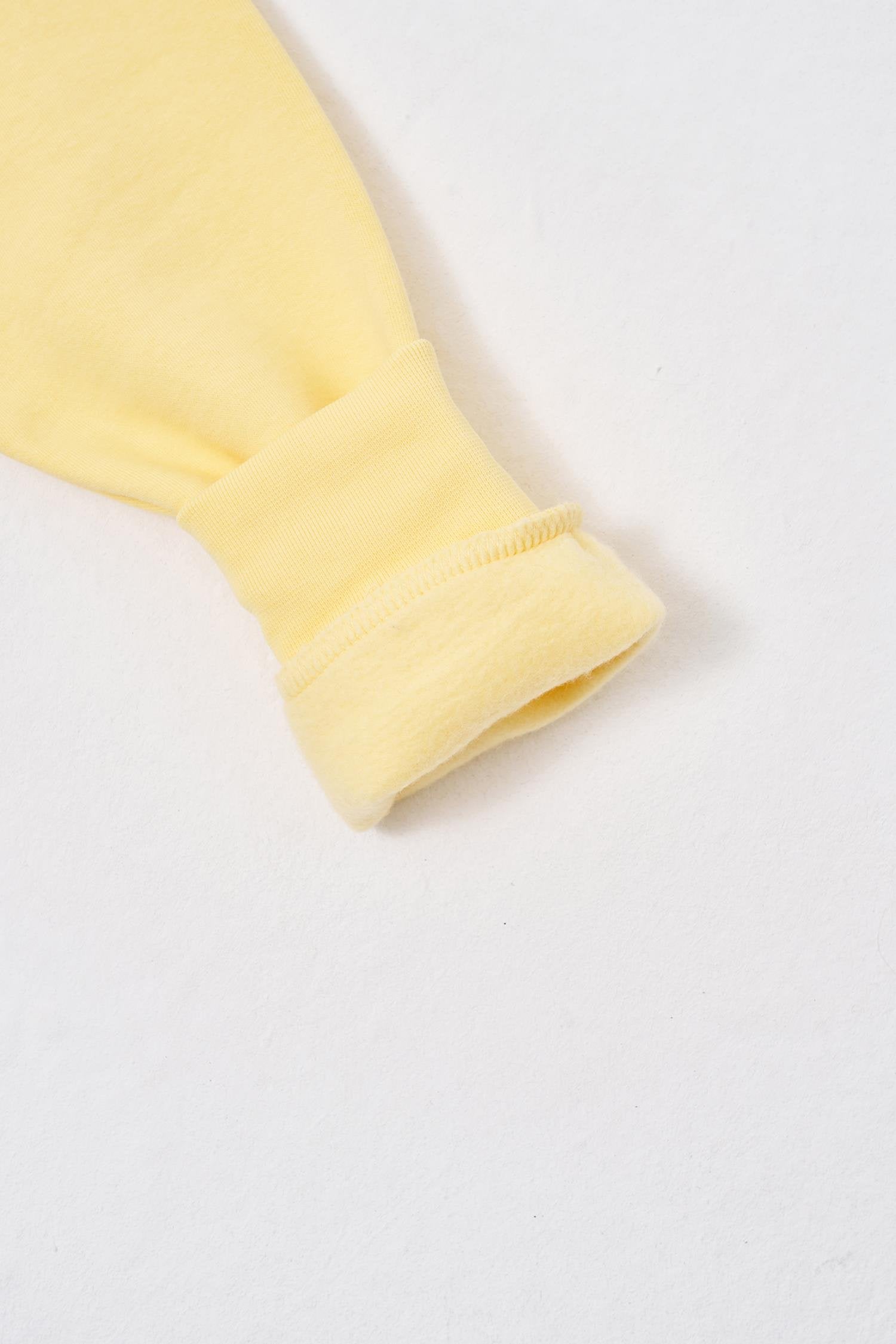 Erkek Regular Bisiklet Yaka Basic Sweatshirt Sarı