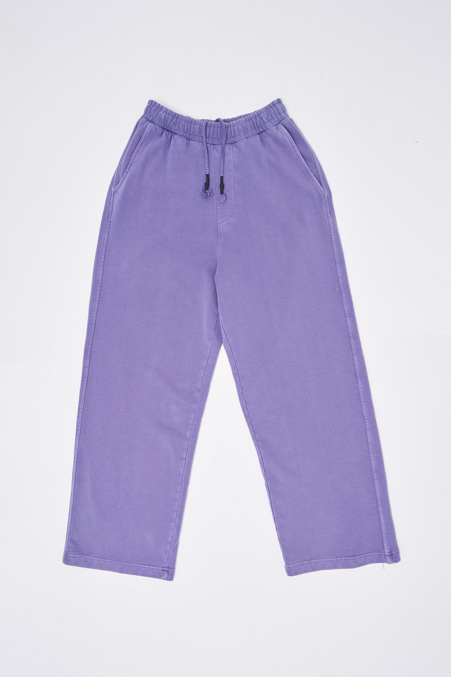 Erkek Yıkamalı Basic Baggy Eşofman Altı Mor