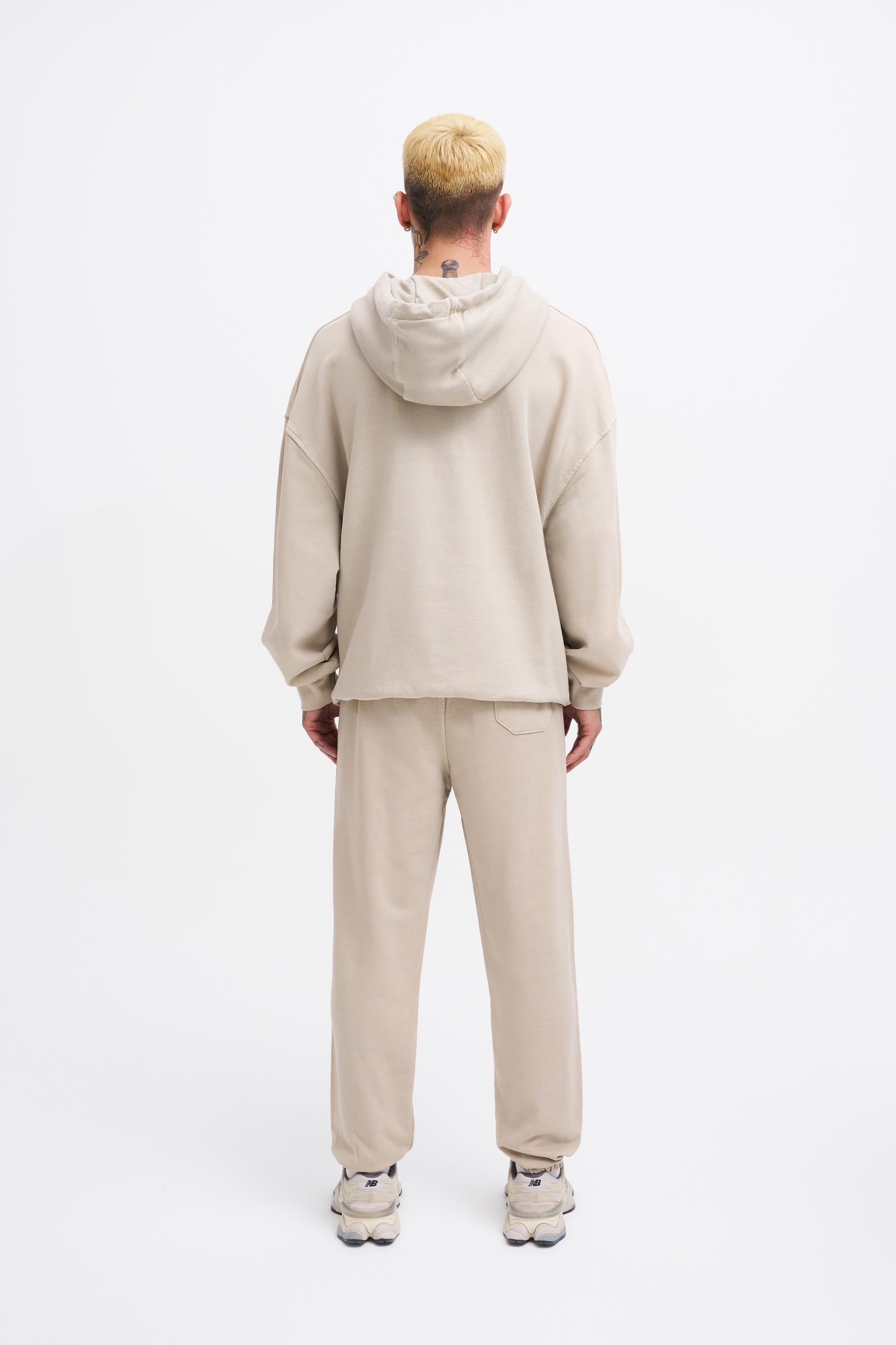 Erkek Yıkamalı Basic Jogger Eşofman Altı Açık Bej