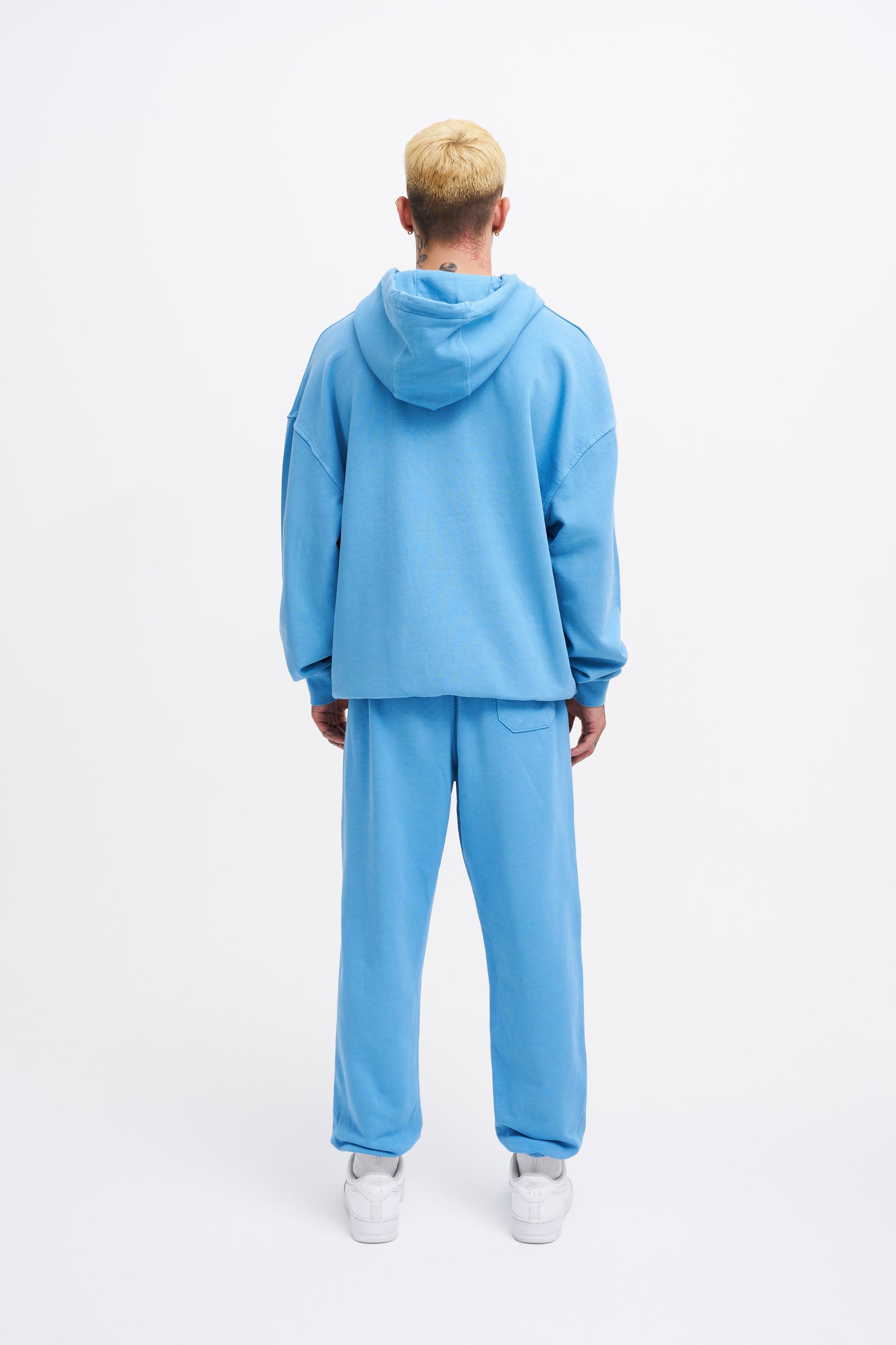 Erkek Yıkamalı Basic Jogger Eşofman Altı Açık Mavi