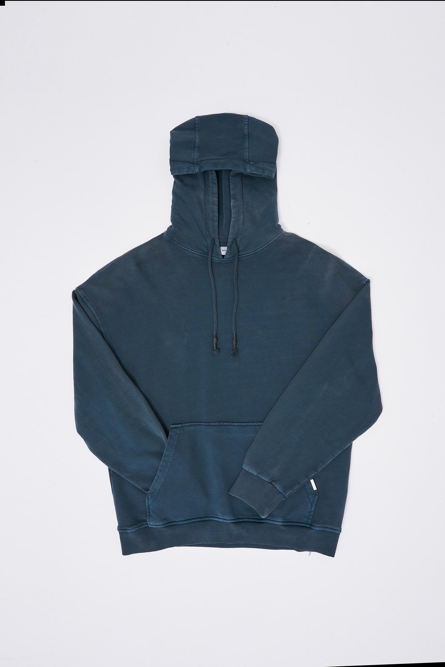 Erkek Yıkamalı Basic Kapüşonlu Oversize Sweatshirt Antrasit