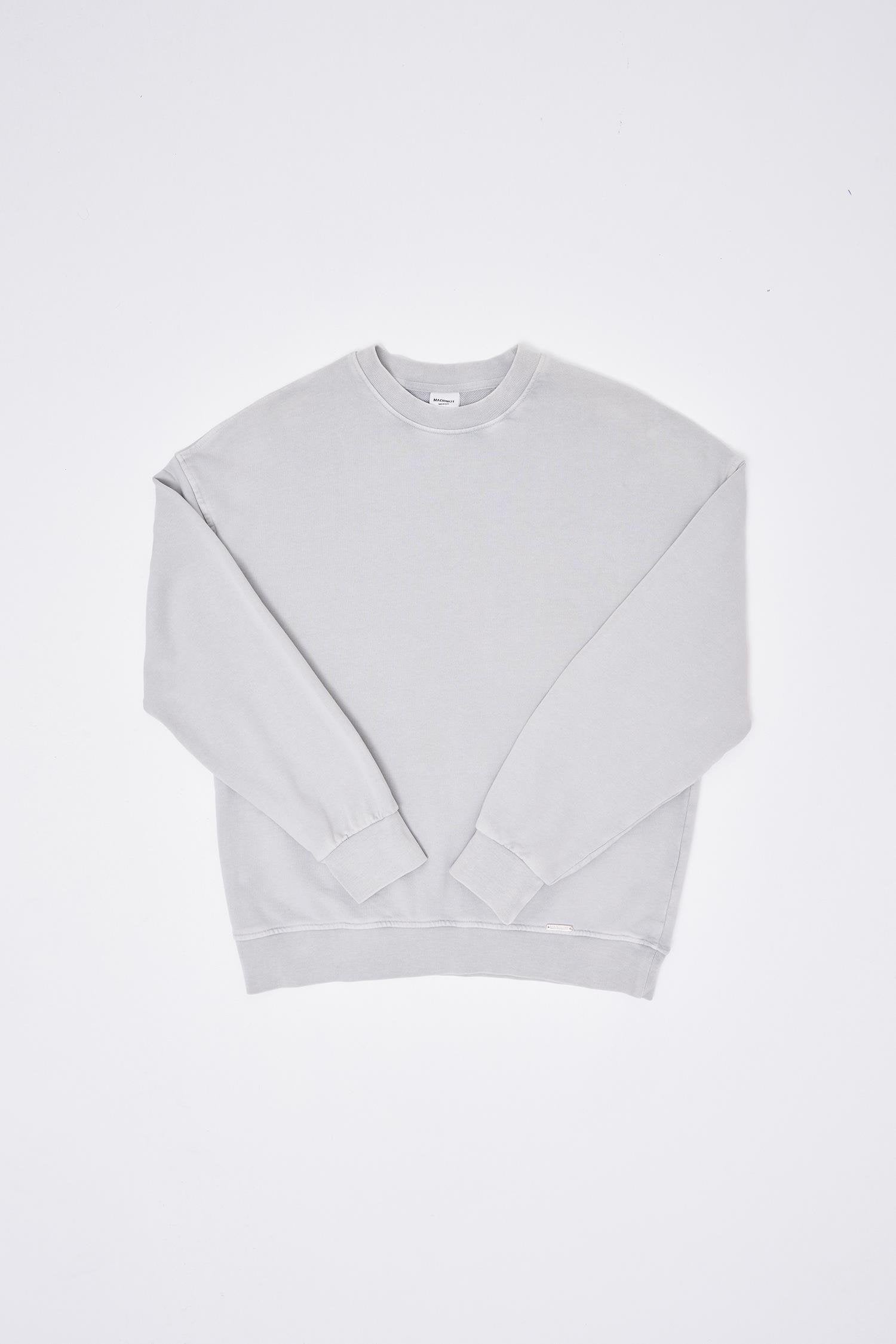 Erkek Yıkamalı Oversize Sweatshirt Gri