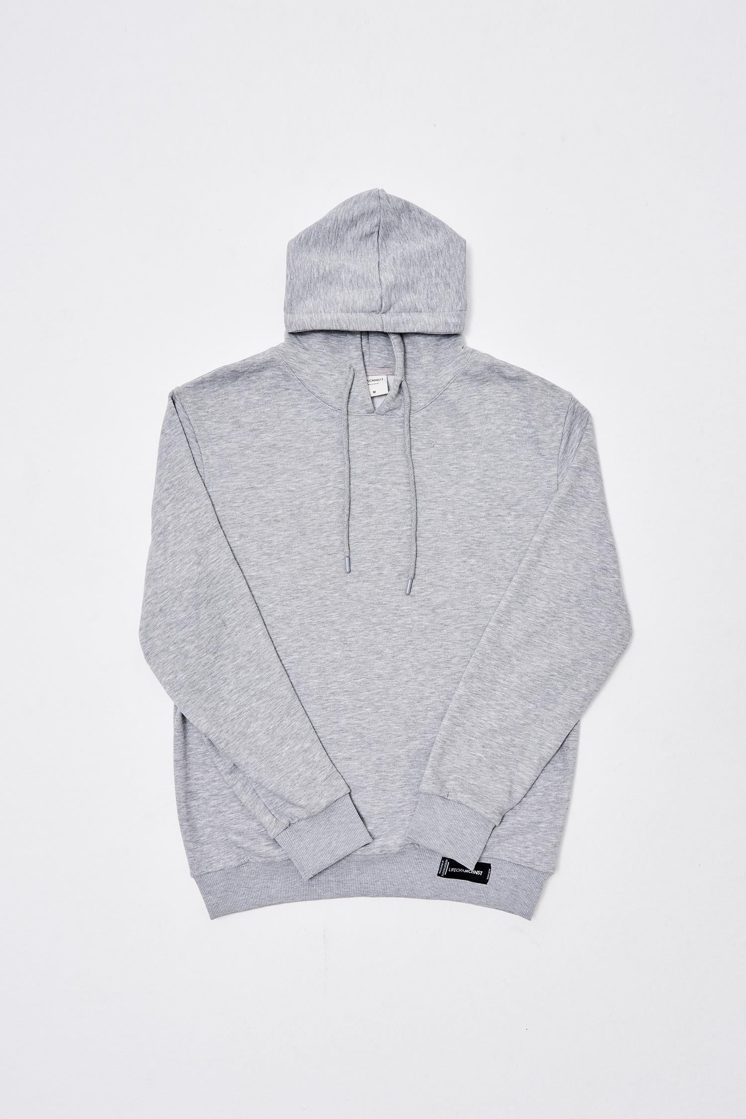 Erkek Regular Şardonsuz Hoodie Gri Melanj