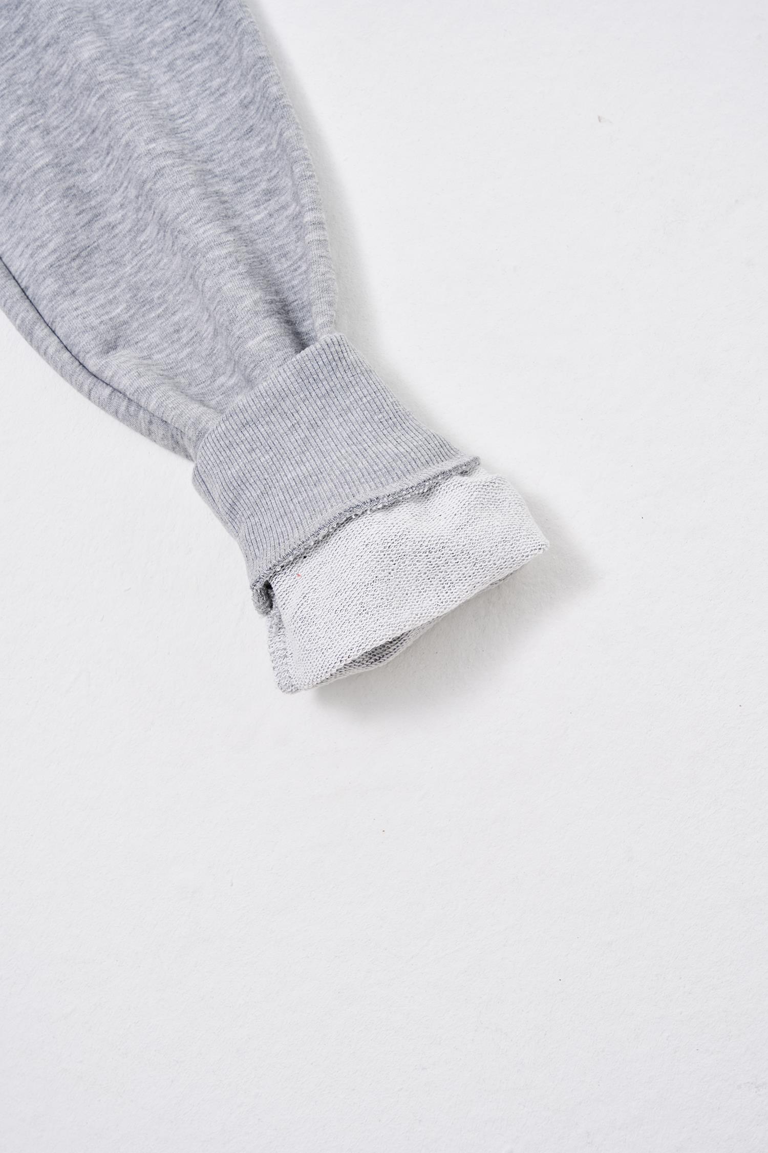 Erkek Regular Şardonsuz Hoodie Gri Melanj