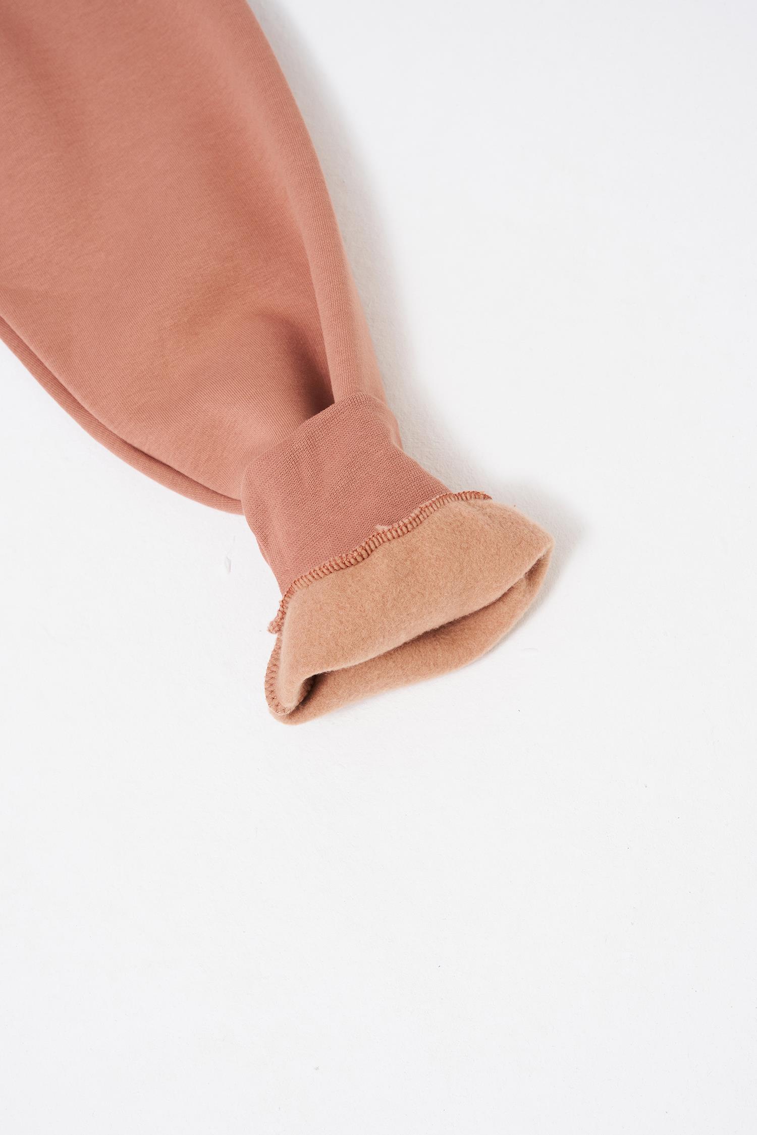 Relaxed Yırtmaçlı Bisiklet Yaka Basic Sweatshirt Bakır