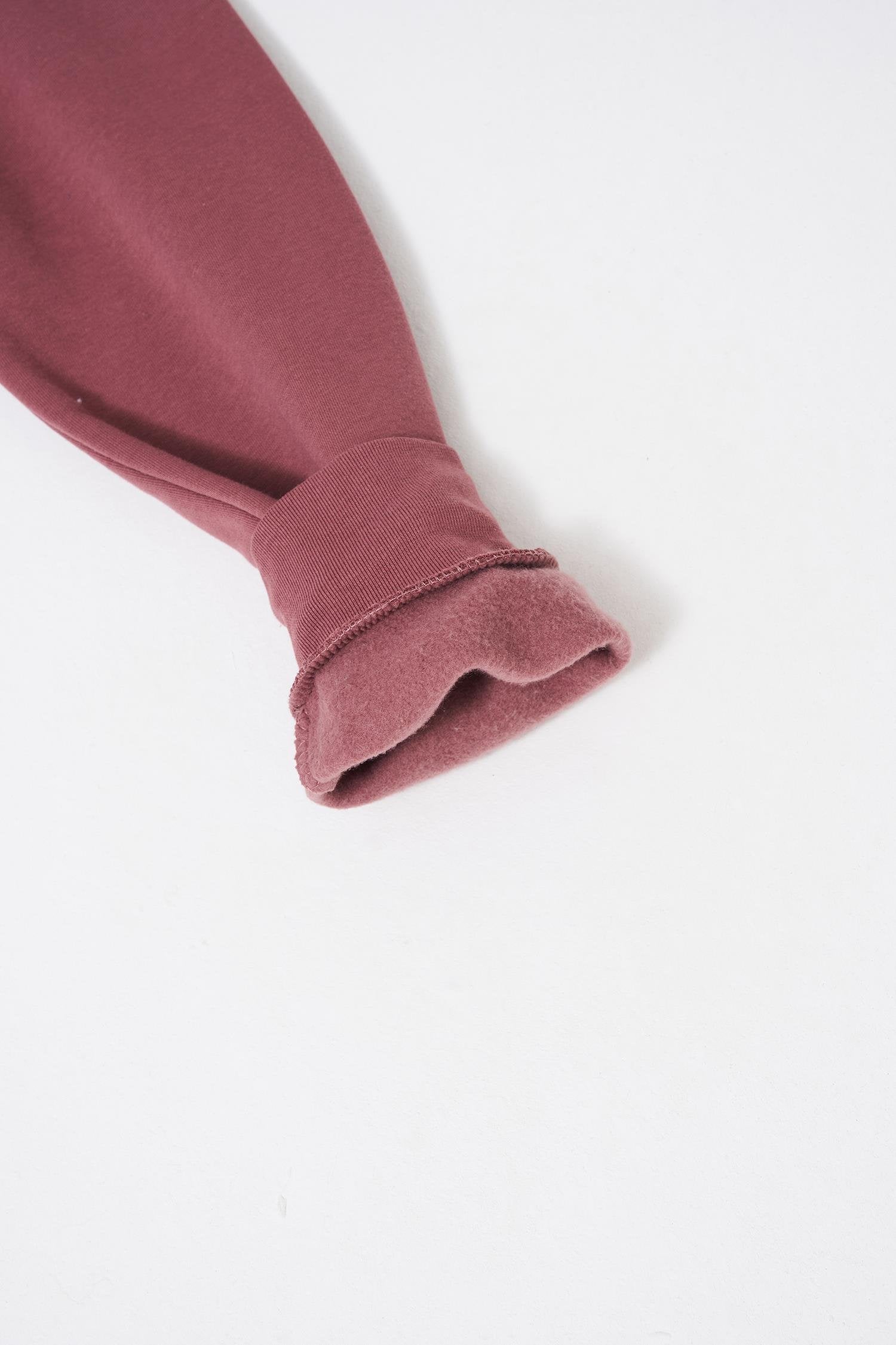 Relaxed Yırtmaçlı Bisiklet Yaka Basic Sweatshirt Mürdüm